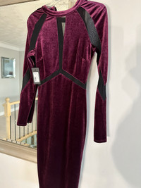 NEW Marciano Guess purple velvet dress with black cutouts 