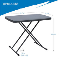 Personal Folding Table / Desk -  30 x 20 - Charcoal - 65491