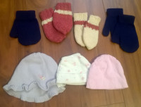 Babys 1st year Summer/Winter Hats Gloves