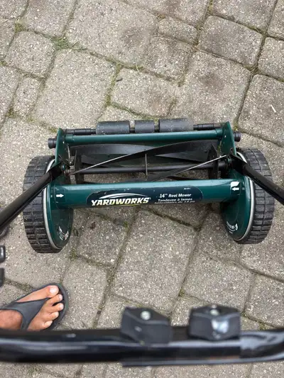 Yardworks 14 inch Reel Mower, very sharp blade, works great, $35, View more