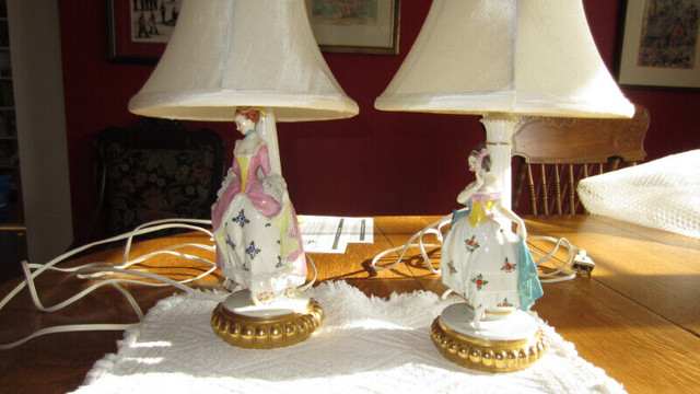 Antique Porcelain Figurine Table Lamps (pair) in Arts & Collectibles in Kingston