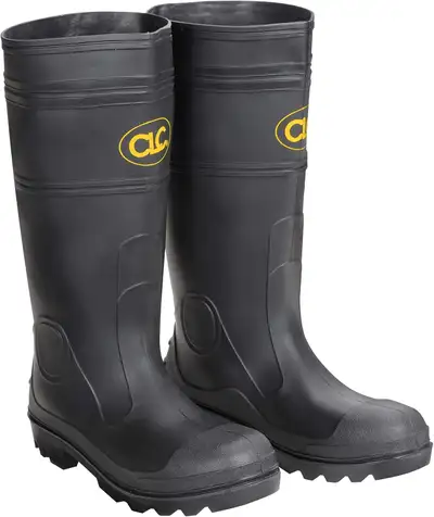 NEW! Black PVC Waterproof Rain Boots Mud Muck Boots, Size 10, View more