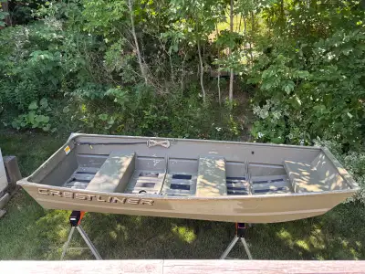10’ CRESTLINER Jon Boat Full Fishing Boat Pkg. Everything you need to go from here directly to your...