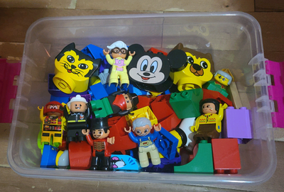 Lego Duplo figures, vehicles and blocks., View more