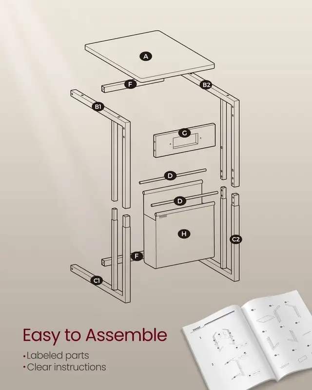 C-Shaped Side Table with Charging Station in Other Tables in Oshawa / Durham Region - Image 8