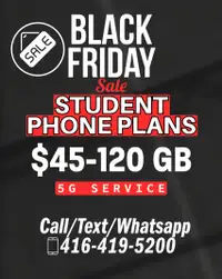 STUDENT PHONE PLANS - $45-120 GB ( MONTHLY ) BEST PLAN.