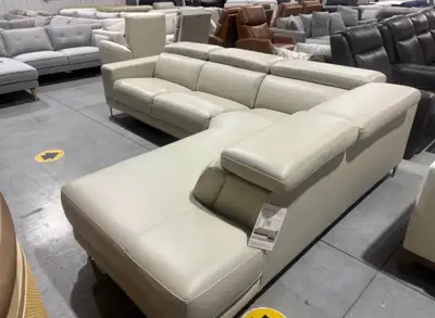 Brand New top grain leather sofa chaise, View more