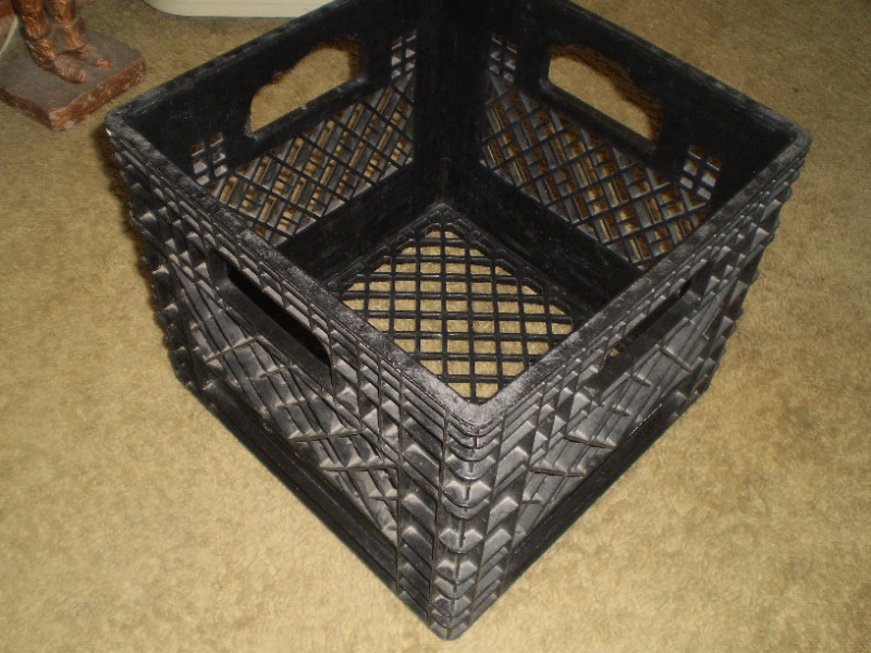 Milk crate plastic 12" x 12" x 11" black Arts & Collectibles