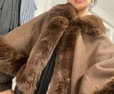 brown fur cape, View more