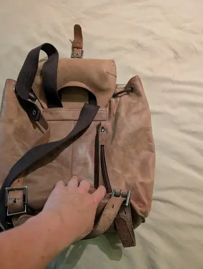 Leather backpack, View more