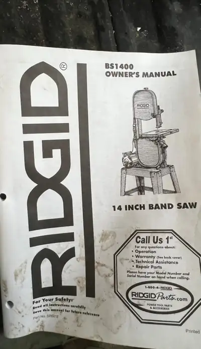 Ridgid 14” Bandsaw + Mobile Base – Excellent Condition, View more