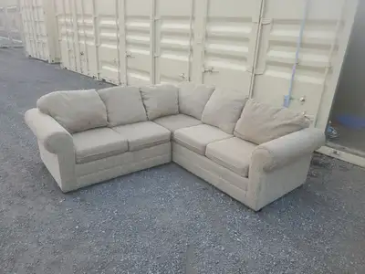 *Free Delivery* Big Beige Corner Sectional Couch Sofa, View more
