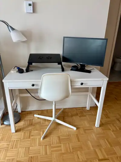 White IKEA Desk and Chair (Pickup Only), View more