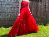 Prom dress- Red, floor length 