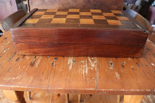 Vintage Inlaid Wooden Folding Game Board in Arts & Collectibles in London - Image 2