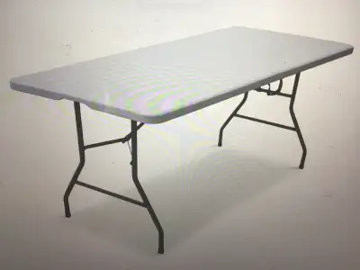 For Living 6-ft Portable Indoor/Outdoor Plastic & Metal Folding Table with Handle, White