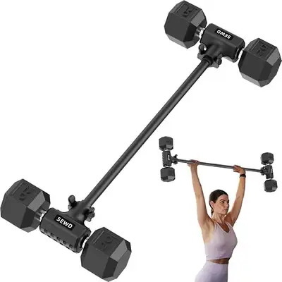 Dumbbell-to-Barbell Converter, 220 lb Capacity (New), View more