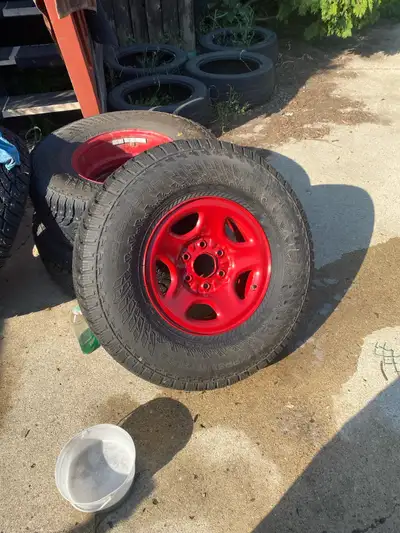 Rims are powder coated so better rust protection and the winter tires have little use on them only u...