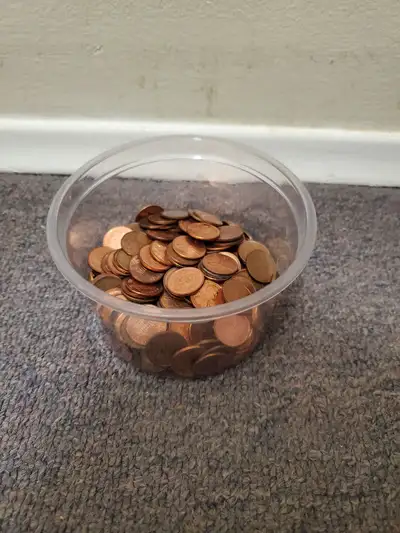 Canadian Penny about two pounds.