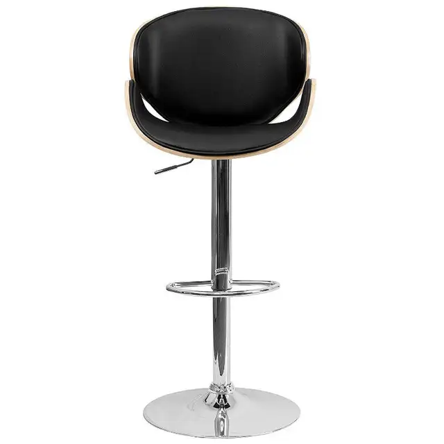 Modem Beech Wood Adjustable Height Bar Stool