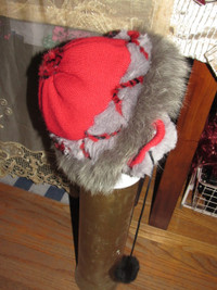 Unique Rabbit fur knit full cover -30C warm winter hat/Scarf New