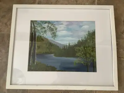 Framed oil painting $20, View more
