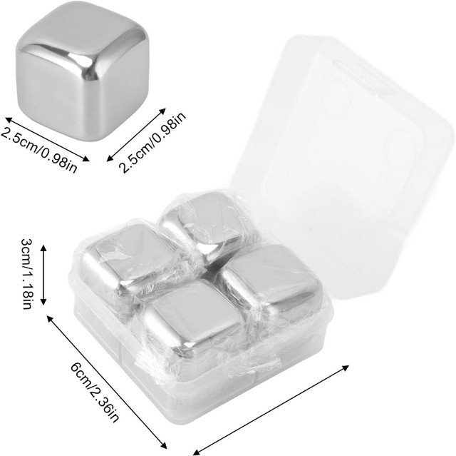Whiskey Stones 4 Pack,Reusable Ice Cubes, High Cooling Technolo in Other in City of Toronto - Image 4
