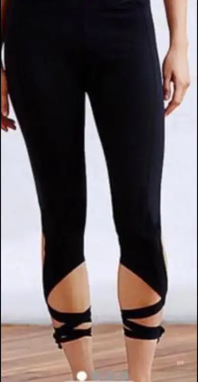 Yoins Black Tie Up Leggings, View more