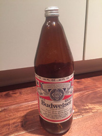 Budweiser - 40 oz glass bottle - 1980's