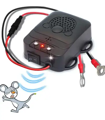 Peralng Ultrasonic Car Repellent, Electronic Rat Marten Repellent Deterrent with LED Strobe Lights f...