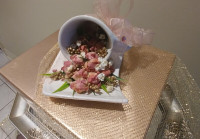 floral Arrangements-  Spilled Flowers in Espresso cup