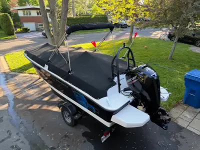 Bateau Bayliner Element e18 2020, 162h. Inclus: Sonar Simrad Toit Bimini Toile rapide 2e réservoir d...