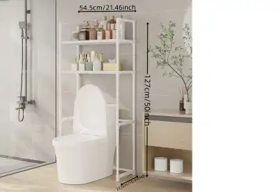 Very Stable Safe and Sturdy! This bathroom organizer, designed to fit over the toilet, is constructe...