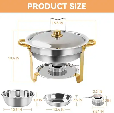 Umisu 4.8 QT 2 Pack Chafing Dishes for Buffet with Lid, View more