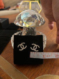 Classic Mini CC Chanel Crystal stud earrings 