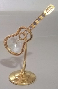 Genuine Austrain Crystals 24k Gold Plated Guitar w/Clear Crystal