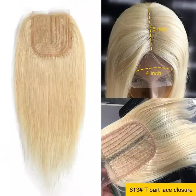 Brand new 613 Blonde Lace Closure 4*1 T Part Straight63373409374209121