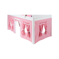 New Maxtrix Under-Bed Curtain,Twin Pink & White, No Tax