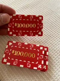 $100,000 Poker Plaques Chips Set