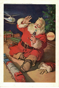 Vintage Coca Cola Advertisement with Santa 1962