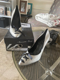 Kenneth Cole Silver heels 9.5