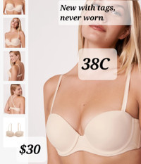 NEW PUSH UP BRA size 38C. Versatile, adjustable and removeable s