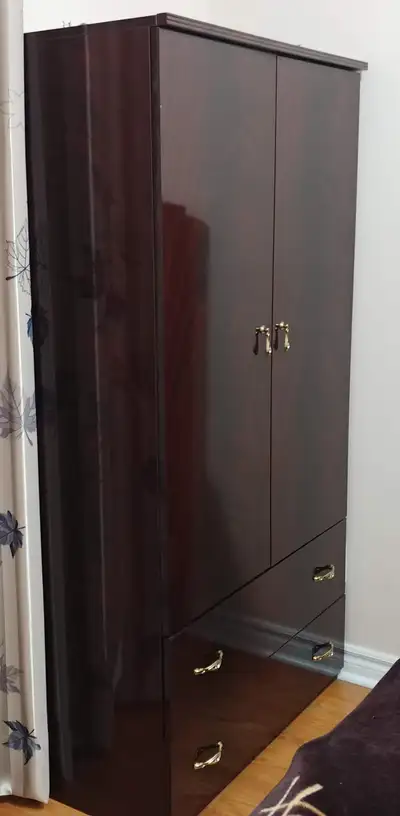 Dark Cherry Finish Wardrobe Cabinet, View more