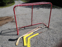 Hockey Net and Sticks