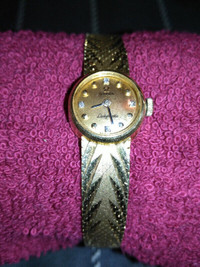 Vintage 18kt Yellow Gold Ladies Omega Ladymatic Wristwatch w 4 D