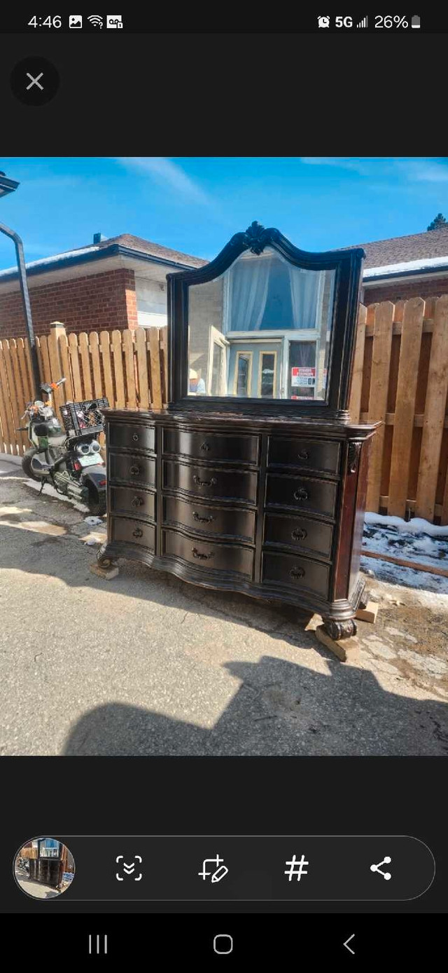 Solid wood dresser with mirror in Dressers & Wardrobes in City of Toronto