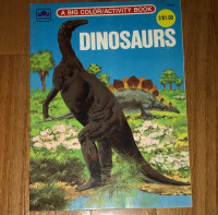 Vintage 1975 Big Golden Color Activity Book Dinosaurs Clean New