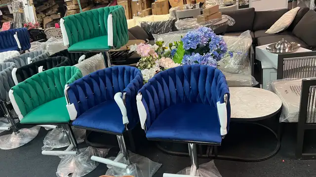 Beautiful modern velvet Bar chair and dining chair Chrome legs in Chairs & Recliners in Markham / York Region - Image 5