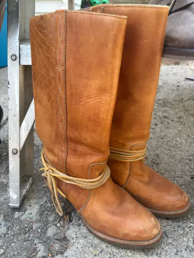 Leather Mid-Calf Boots, View more