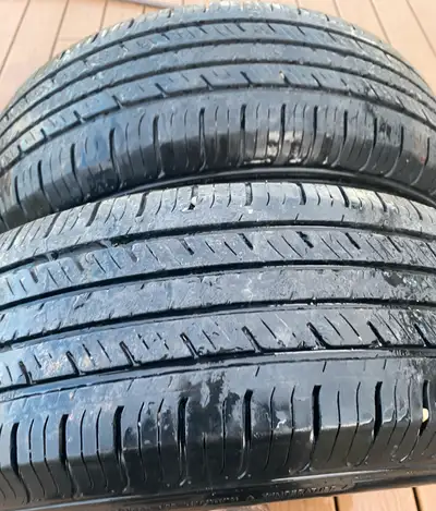 Fits Chevy Pontiac Oldsmobile Saturn 4 bolt pattern. Tires on rims have about 50% tread on them. Wor...
